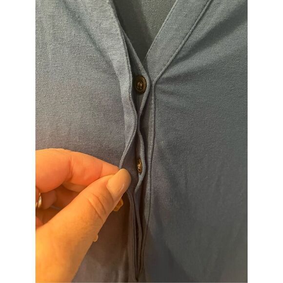 J. Jill Blue Hidden Button Soft Long Sleeve Tunic Too sz S EUC - Picture 4 of 7